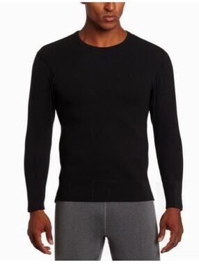 Champion DuoFold Men's 2XL Black Varitherm Expedition Crew Thermal Shirt H8-6